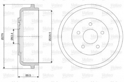 VALEO 237053 -  Тормозной барабан