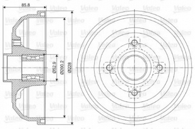 VALEO 237058 - Тормозной барабан