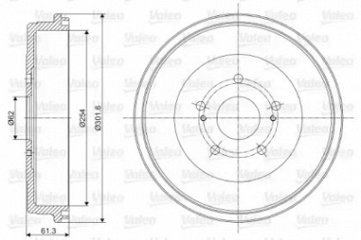 VALEO 237063 -  Тормозной барабан