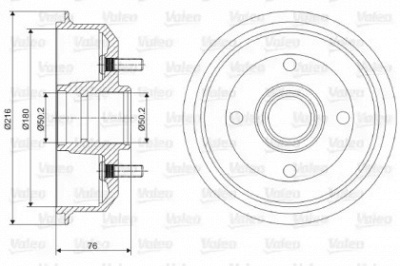 VALEO 237066 -  Тормозной барабан
