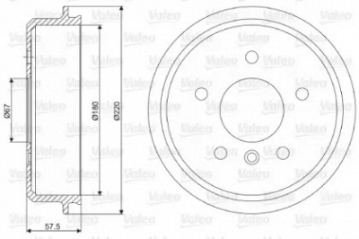 VALEO 237068 -  Тормозной барабан