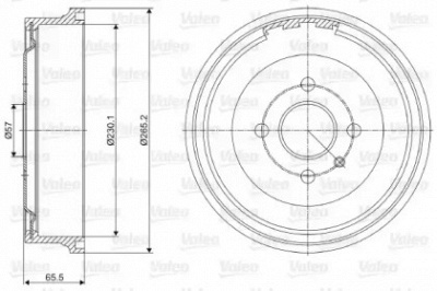 VALEO 237072 -  Тормозной барабан