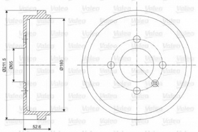 VALEO 237073 -  Тормозной барабан