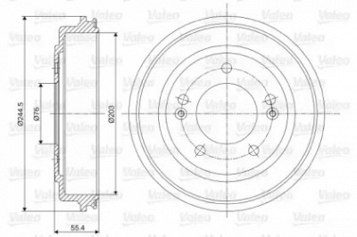 VALEO 237076 - Тормозной барабан