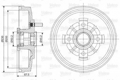 VALEO 237077 -  Тормозной барабан