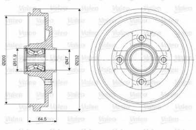VALEO 237079 -  Тормозной барабан