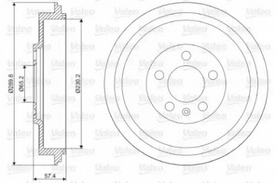 VALEO 237085 - Тормозной барабан