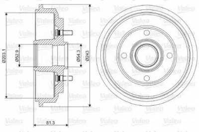 VALEO 237088 - Тормозной барабан