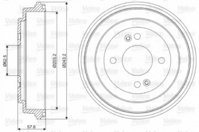 VALEO 237091 - Тормозной барабан