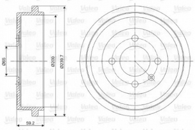 VALEO 237096 - Тормозной барабан