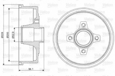 VALEO 237098 - Тормозной барабан