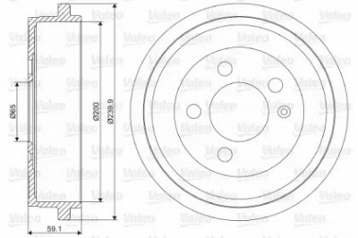 VALEO 237099 -  Тормозной барабан