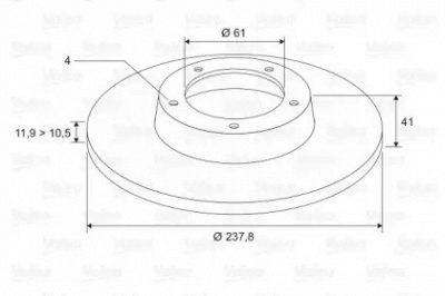 VALEO 297230 -  Диск тормозной передний