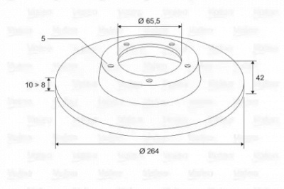 VALEO 297593 -  Тормозной диск
