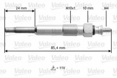 VALEO 345105 -  Свеча накаливания
