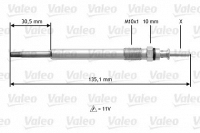 VALEO 345112 -  Свеча накаливания