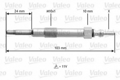 VALEO 345114 -  Свеча накаливания
