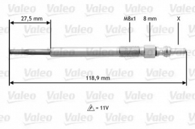 VALEO 345118 -  Свеча накаливания