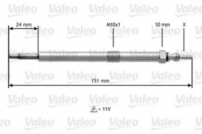 VALEO 345120 -  Свеча накаливания