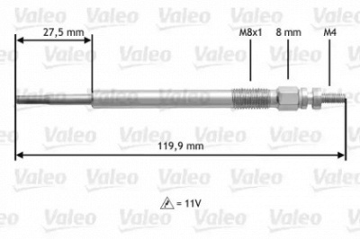 VALEO 345123 -  Свеча накаливания