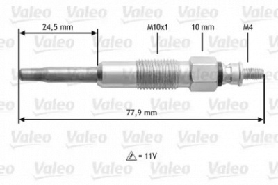 VALEO 345128 -  Свеча накаливания