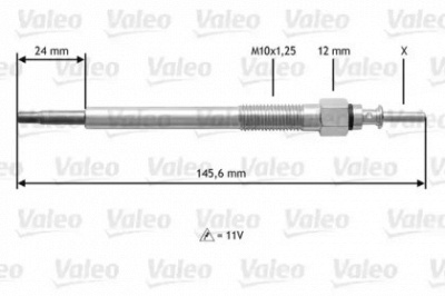 VALEO 345133 -  Свеча накаливания