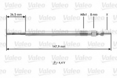 VALEO 345142 -  Свеча накаливания