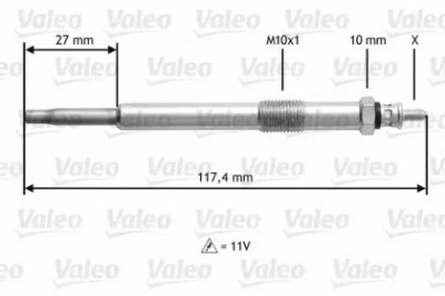 VALEO 345143 -  Свеча накаливания