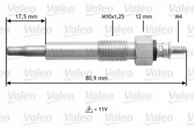 VALEO 345160 -  Свеча накаливания
