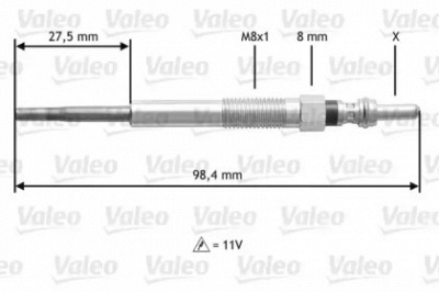 VALEO 345175 -  Свеча накаливания