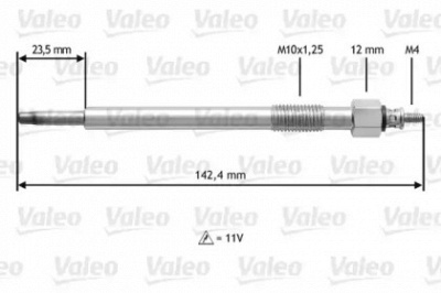 VALEO 345187 -  Свеча накаливания