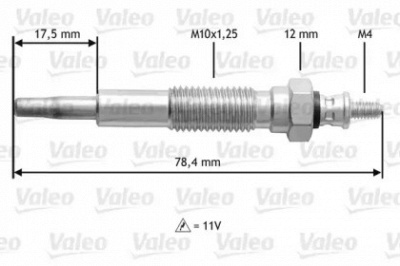 VALEO 345214 -  Свеча накаливания