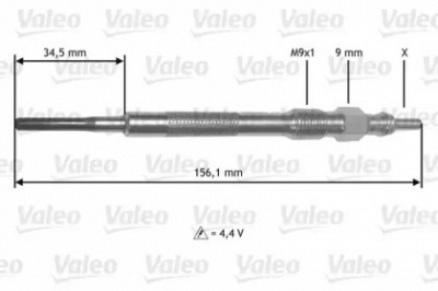 VALEO 345219 -  Свеча накаливания