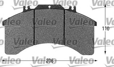 VALEO 541657 -  Комплект тормозных колодок, дисковый тормоз