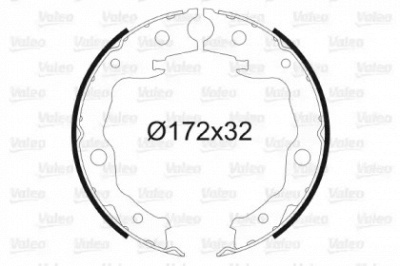 VALEO 564168 -  Комплект тормозных колодок, стояночная тормозная система