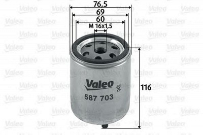 VALEO 587703 -  Топливный фильтр
