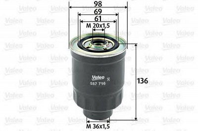 VALEO 587716 -  Топливный фильтр