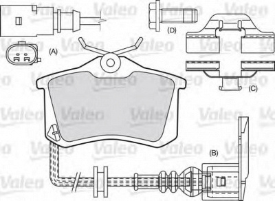 VALEO 598463 -  Комплект тормозных колодок, дисковый тормоз