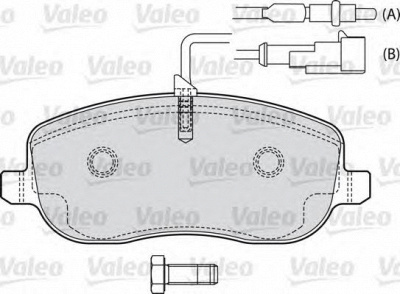 VALEO 598553 -  Комплект тормозных колодок, дисковый тормоз