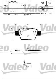 VALEO 598633 -  Комплект тормозных колодок, дисковый тормоз