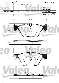 VALEO 598640 -  Комплект тормозных колодок, дисковый тормоз