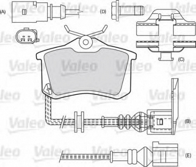 VALEO 598674 -  Комплект тормозных колодок, дисковый тормоз