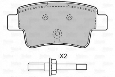 VALEO 598722 -  Комплект тормозных колодок, дисковый тормоз