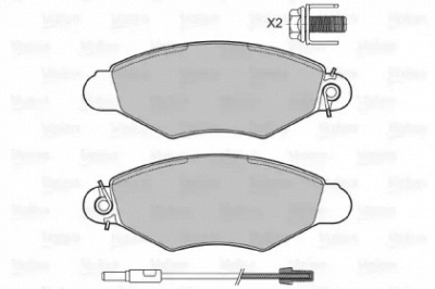 VALEO 598726 -  Комплект тормозных колодок, дисковый тормоз