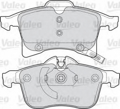 VALEO 598860 -  Комплект тормозных колодок, дисковый тормоз