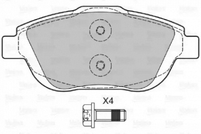 VALEO 601053 -  Комплект тормозных колодок, дисковый тормоз