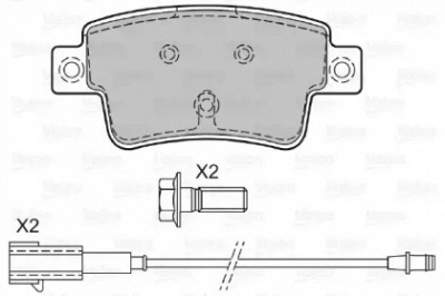 VALEO 601063 -  Комплект тормозных колодок, дисковый тормоз