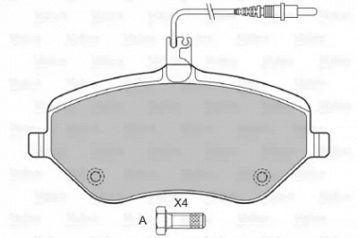 VALEO 601072 -  Комплект тормозных колодок, дисковый тормоз