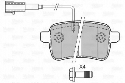 VALEO 601142 -  Комплект тормозных колодок, дисковый тормоз