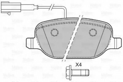 VALEO 601143 -  Комплект тормозных колодок, дисковый тормоз